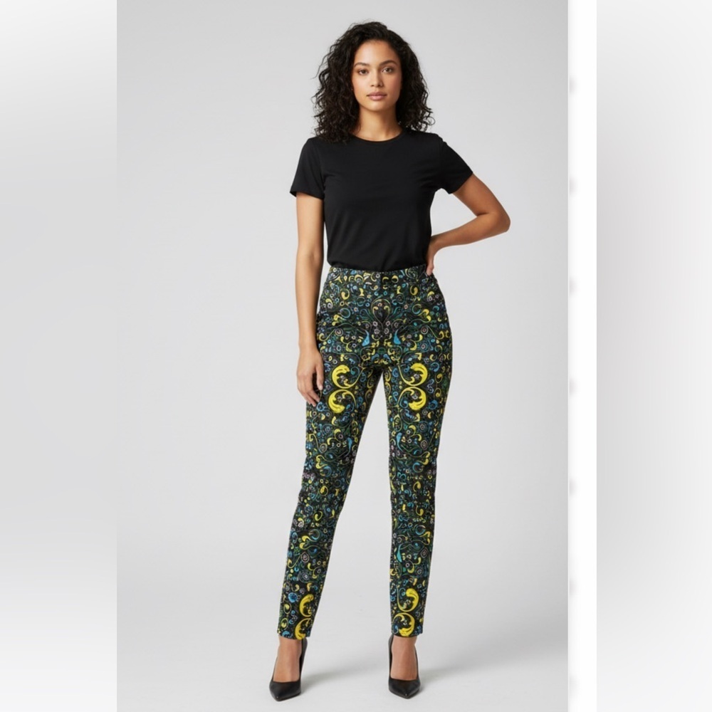 Opening Ceremony Multicolor Printed Silk Blend Ankle Trousers Sz 0